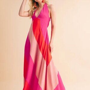 Aemi+Co Color Block Sleeveless Maxi Dress‎
